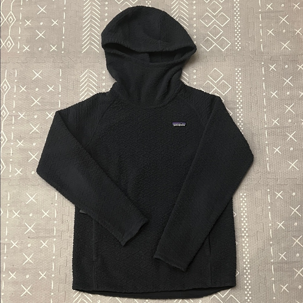 Patagonia Navy Hooded Textured Fleece